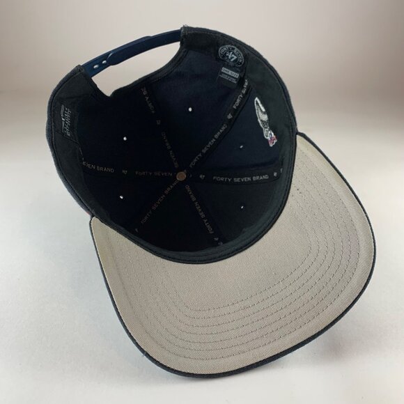 Boston Red Sox MLB Navy Blue 47 Brand Stitch Snapback Hat - Picture 5 of 7